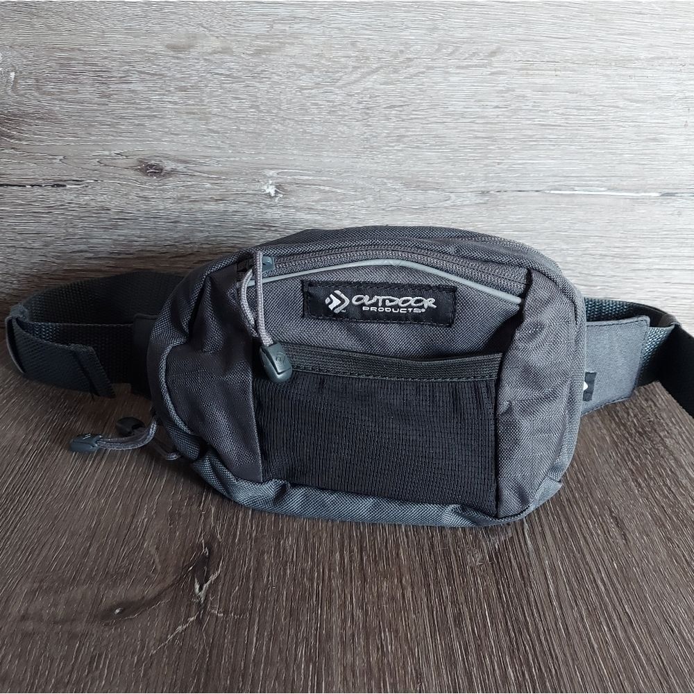 Outdoor Products Essential 2 Ltr Waist Bag Fanny Pack, Gray, Unisex, Polyester
